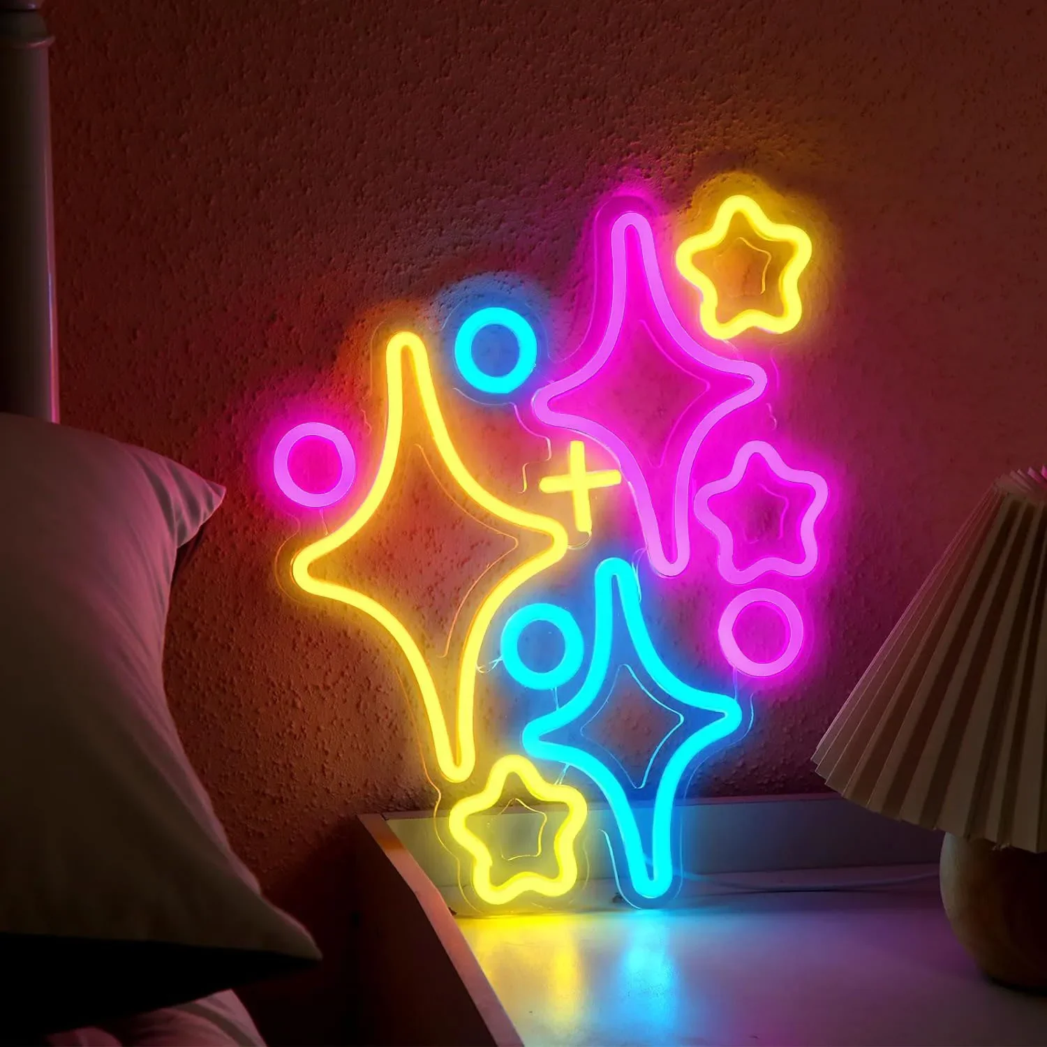 Up Lighting Decor - Stars LED Neon Sign Wall Decor,