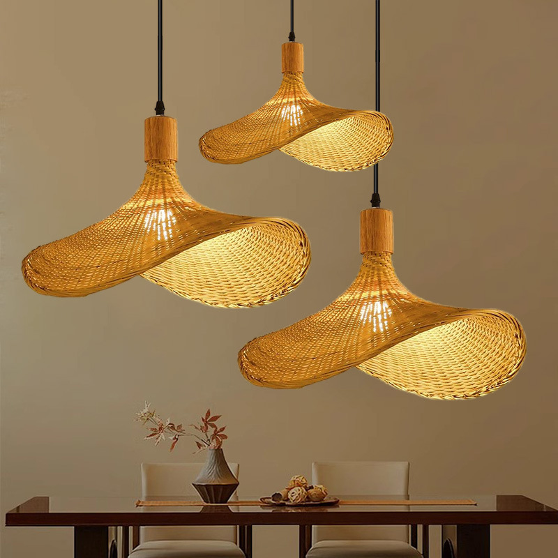 Lighting Decor Rentals - New Chinese Zen Bamboo Woven Pendant