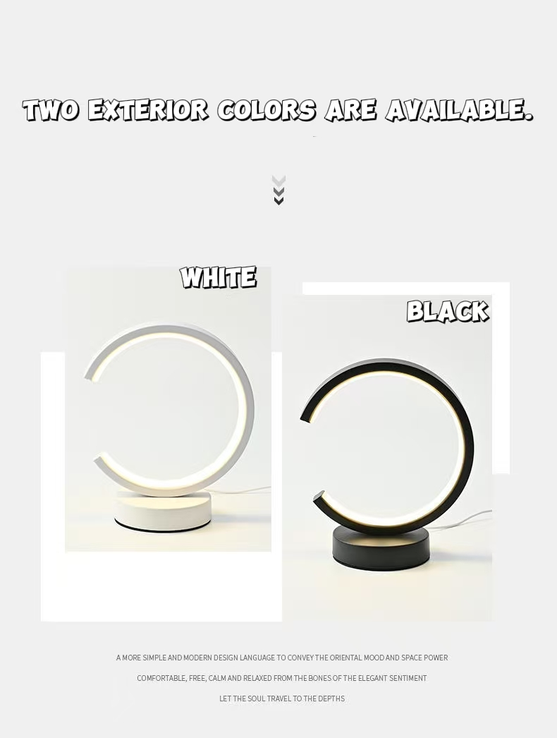 Room Decor Lighting Lamp - 20CM LED Simple Circular Ring Table
