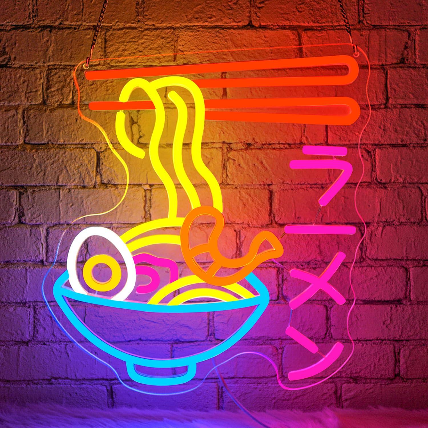 Lighting Decor In Room - Ramen Neon Sign Japanese Noodle Bowl