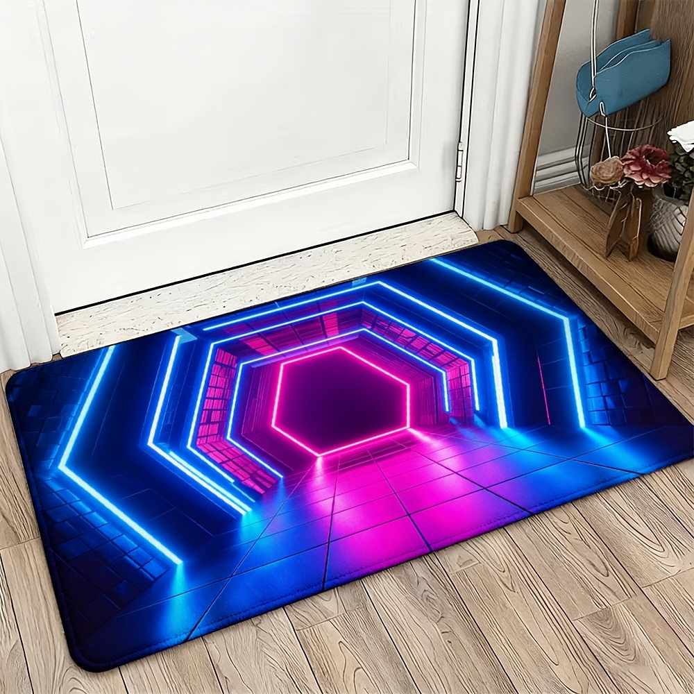 Lighting Effect Home Decor - Cyberpunk Neon Light Effect Doormat Futuristic