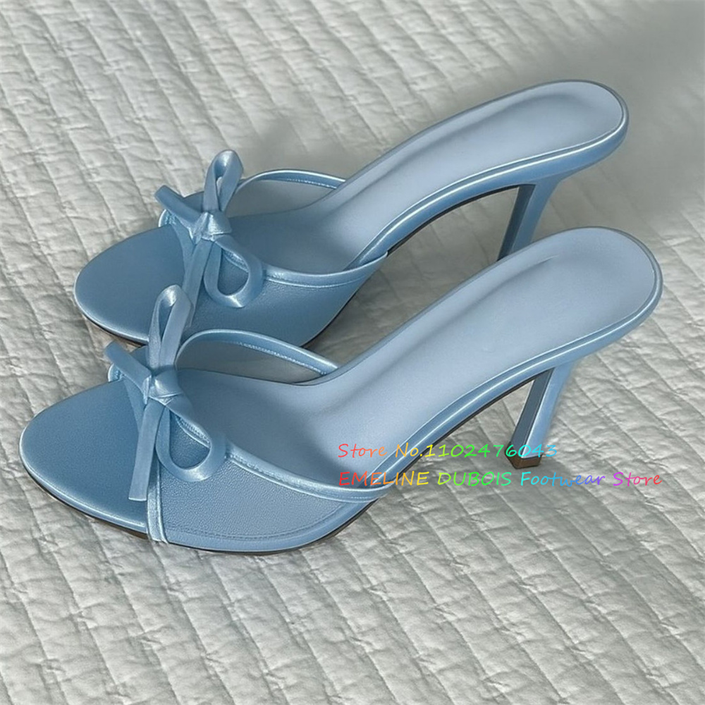 Up Lighting Decor - Mesh Bow Decor High Heel Mules