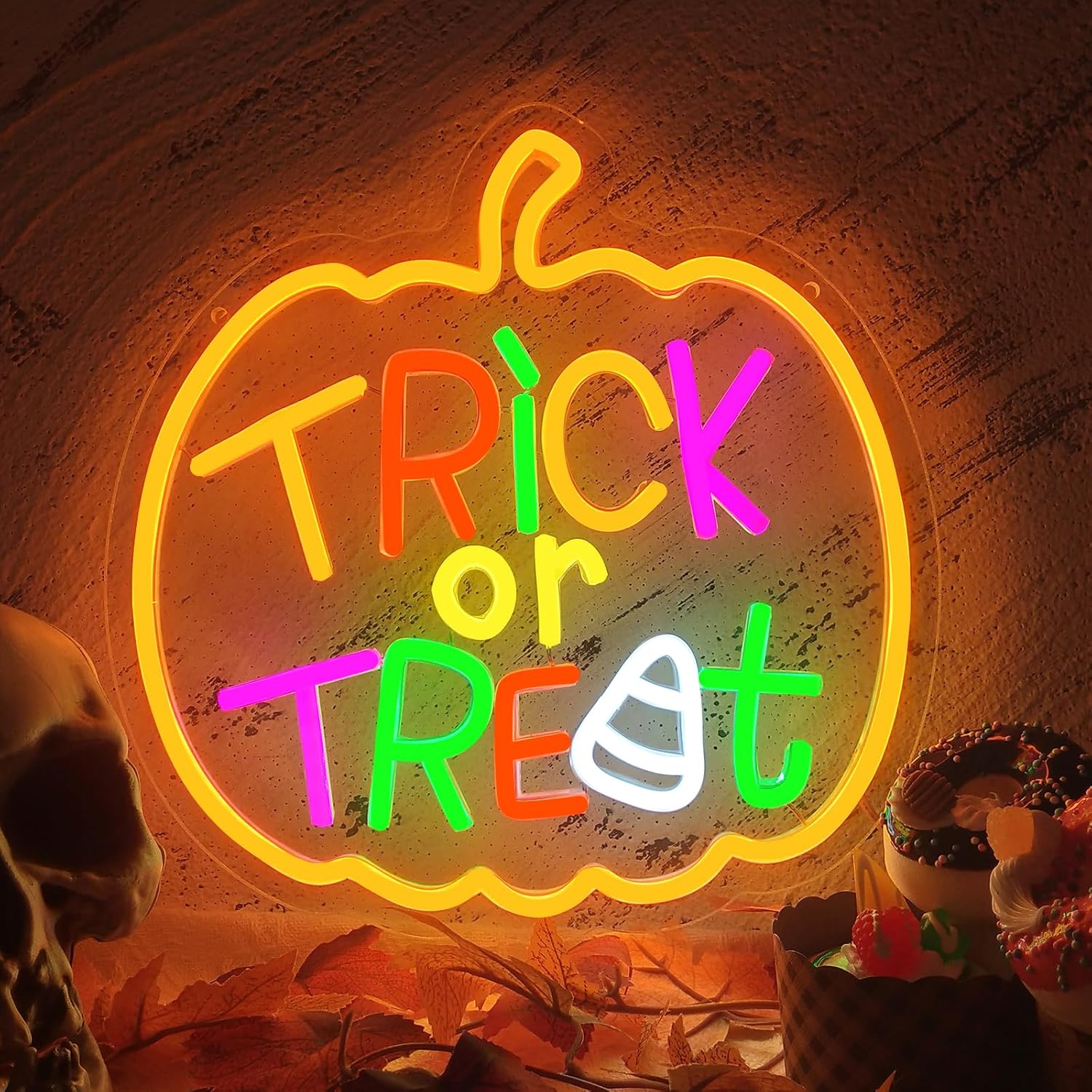 Trick or Treat Neon Sign with  - đánh giá và giá Home Decor Lighting Tricks