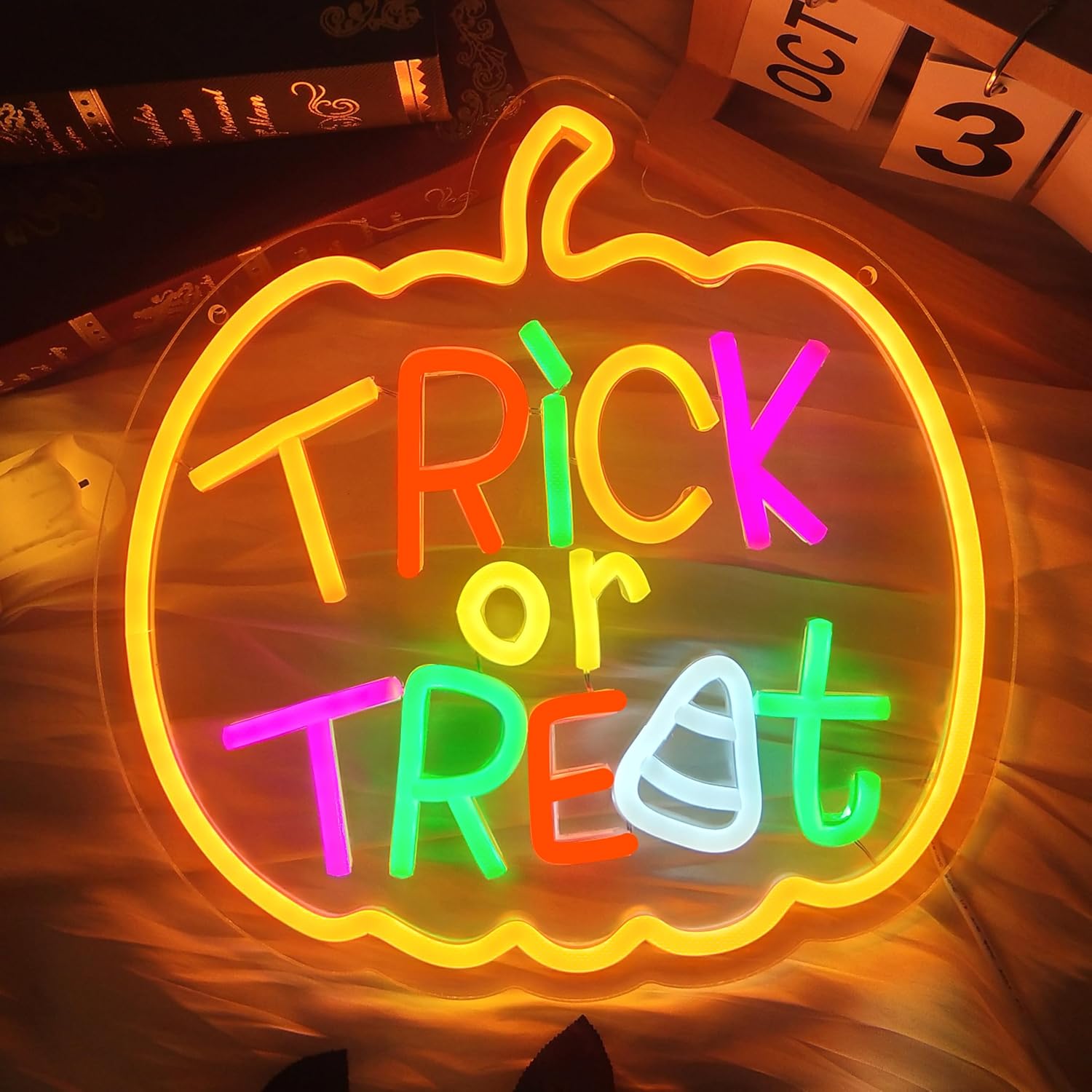 Trick or Treat Neon Sign with  - đánh giá và giá Home Decor Lighting Tricks