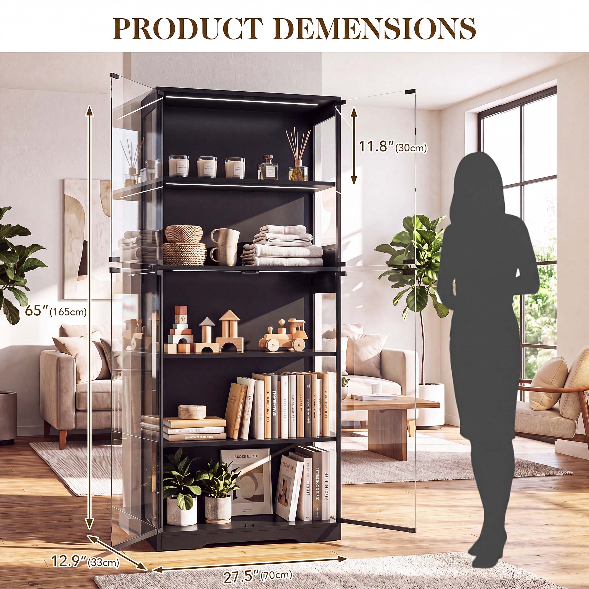 TCGBKAF 5‑Tier Display Cabinet - đánh giá và giá Lighting & Home Decor Studio Photos