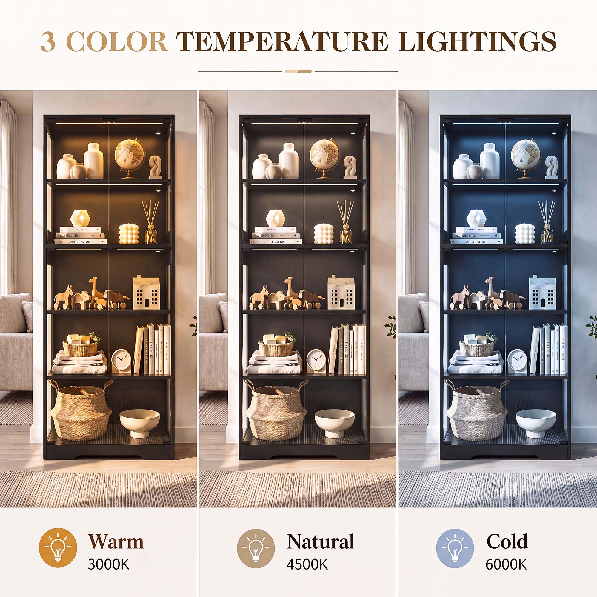 TCGBKAF 5‑Tier Display Cabinet - đánh giá và giá Lighting & Home Decor Studio Photos
