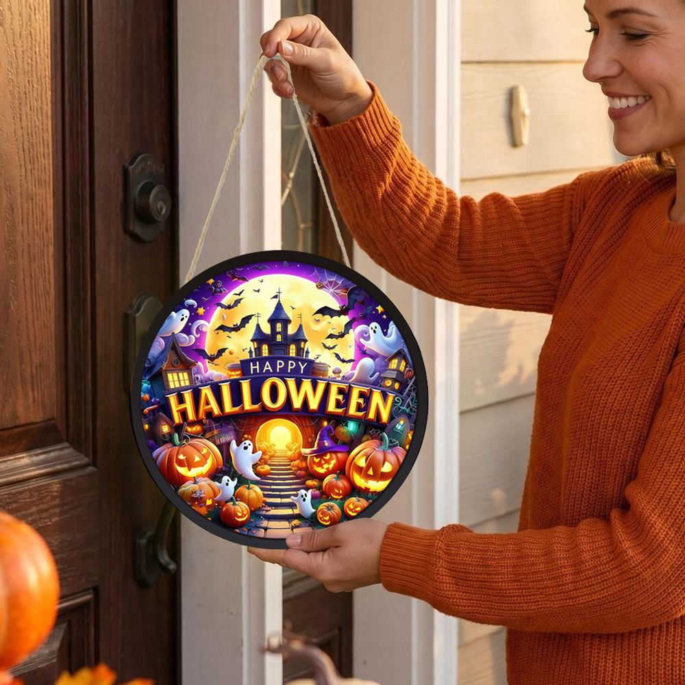 Round Glowing Halloween Hangin - đánh giá và giá Home Decor Lighting Tricks
