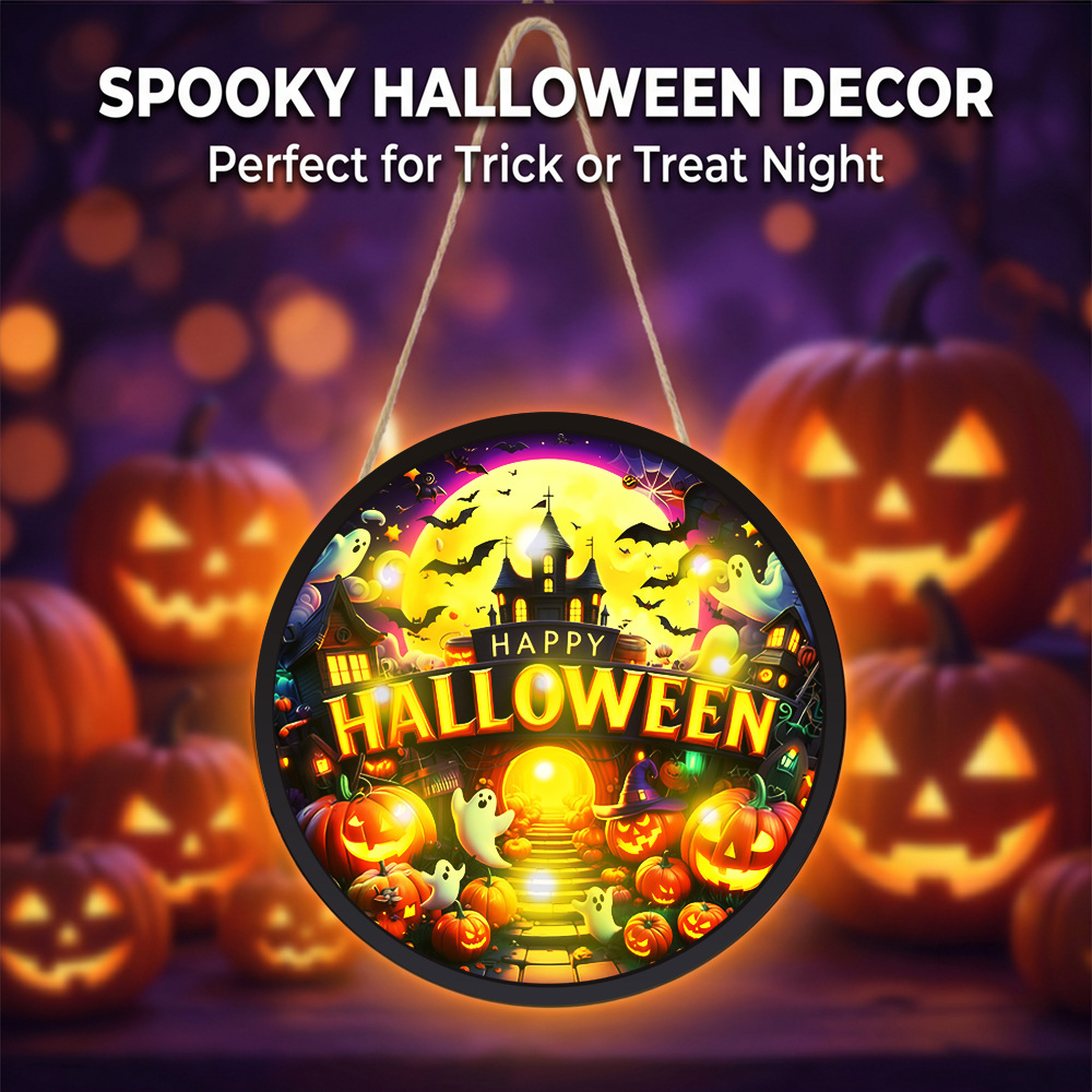 Round Glowing Halloween Hangin - đánh giá và giá Home Decor Lighting Tricks