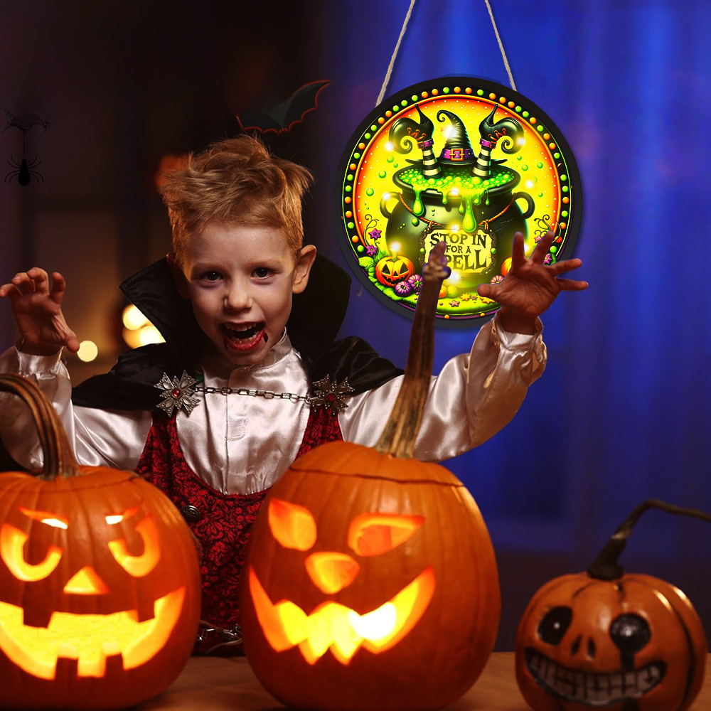 Round Glowing Halloween Hangin - đánh giá và giá Home Decor Lighting Tricks