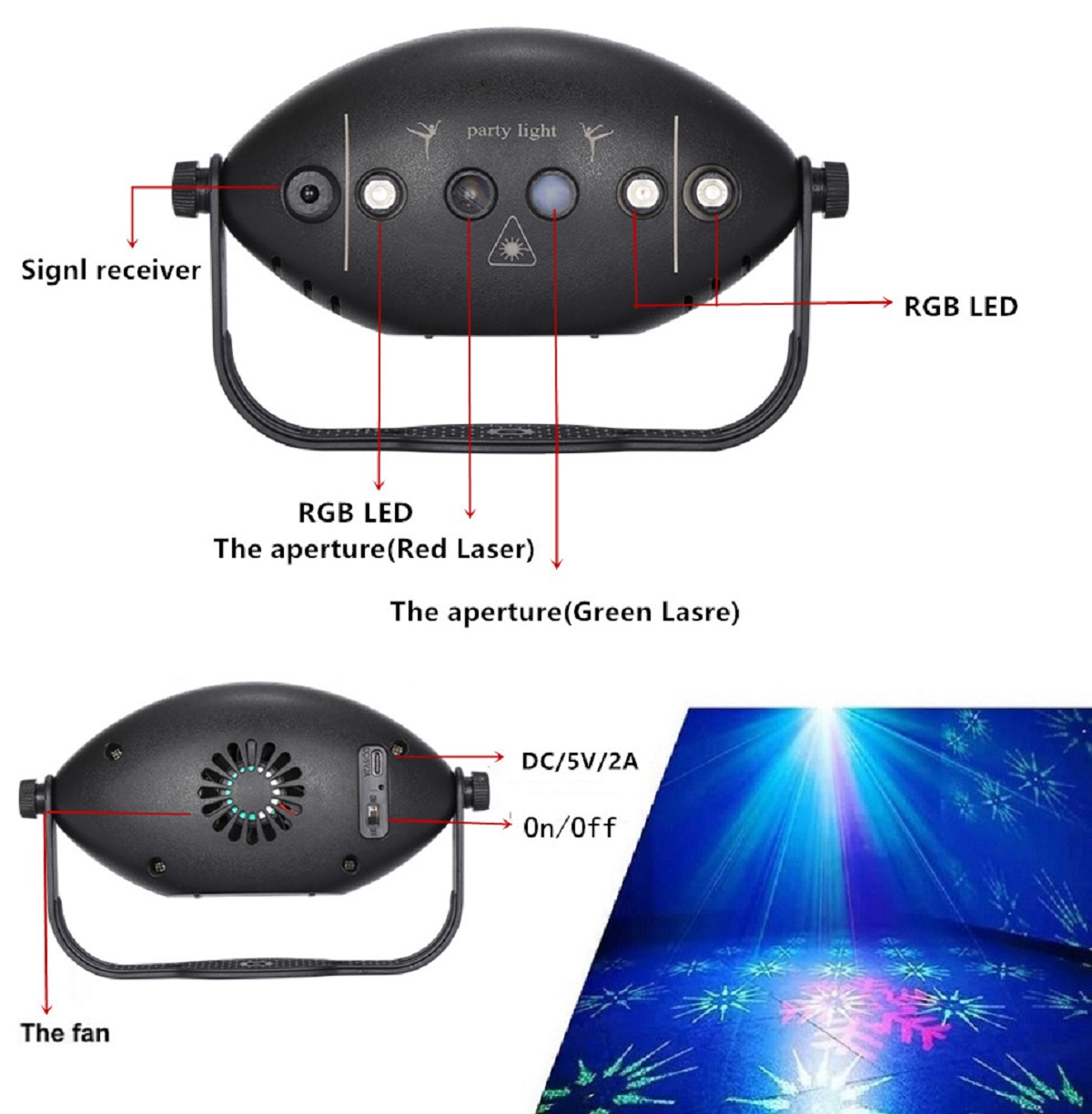 RGB Disco Lights Stage DJ Part - đánh giá và giá Lighting Effect Home Decor