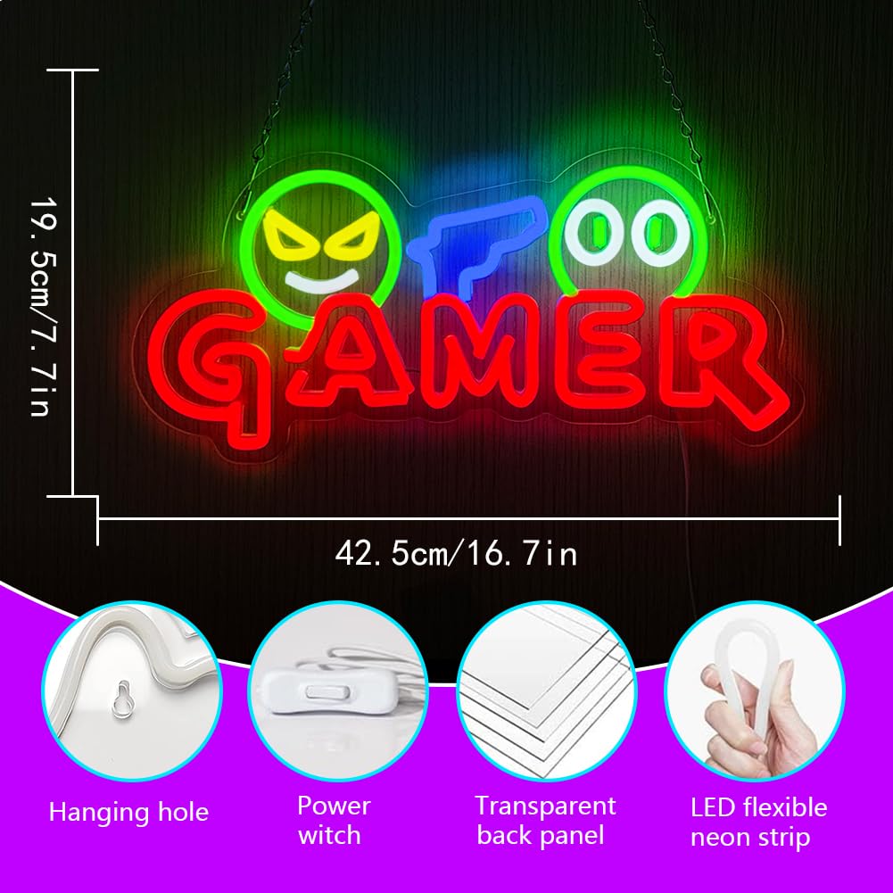 Gamer Neon Sign LED Wall Light - đánh giá và giá Room Decor Lighting Lamp