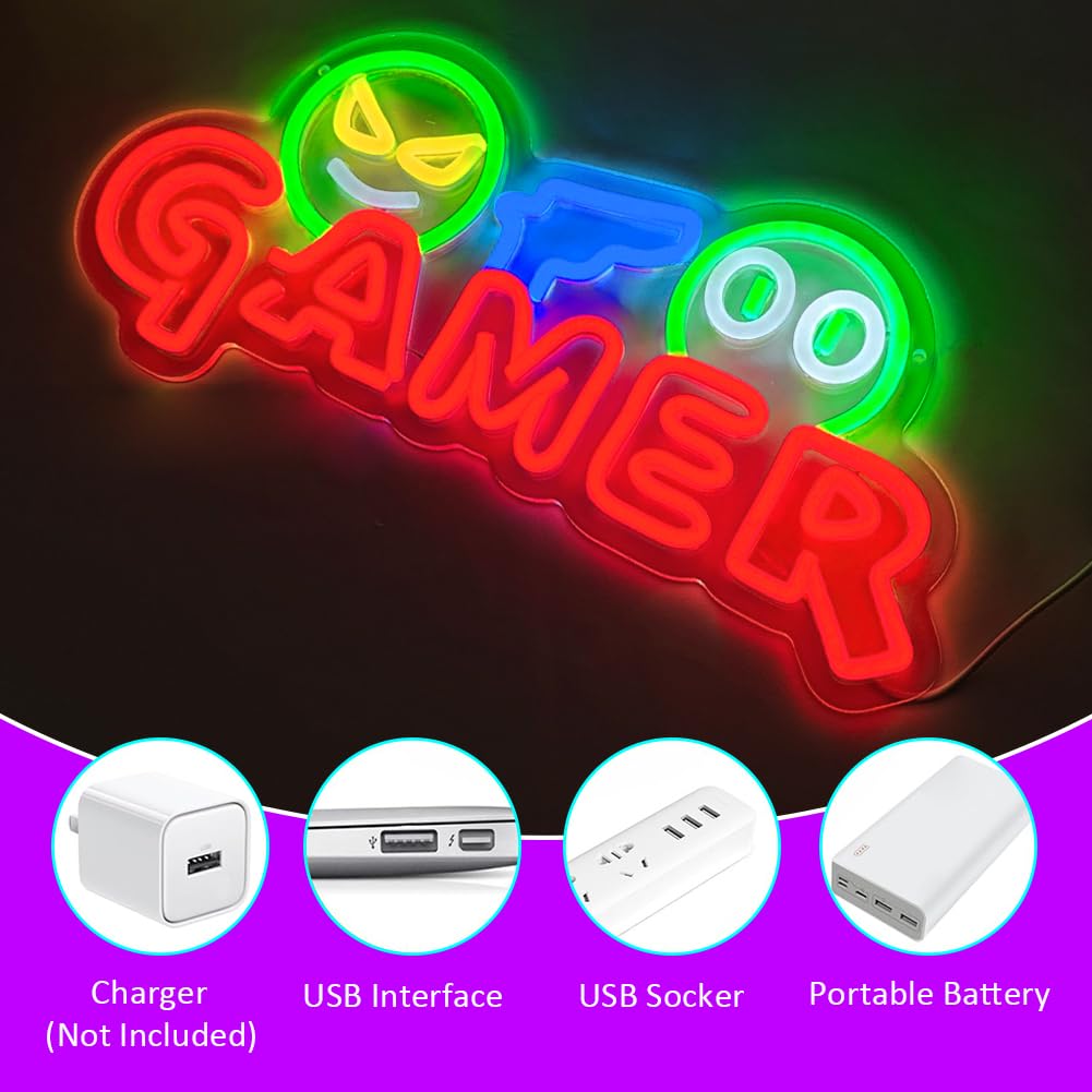 Gamer Neon Sign LED Wall Light - đánh giá và giá Room Decor Lighting Lamp