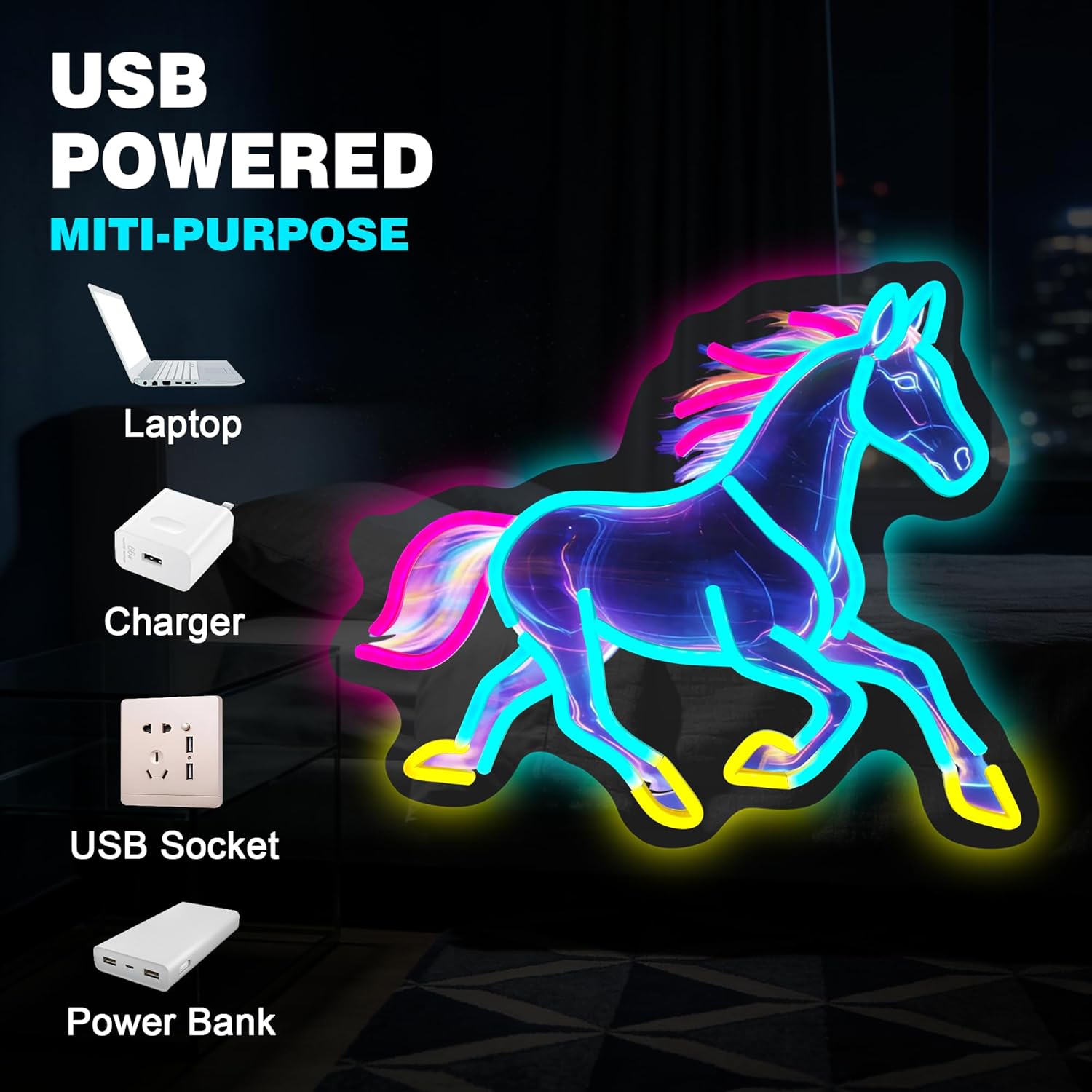 Horse Night Light Neon Sign De - đánh giá và giá Room Decor Lighting Lamp