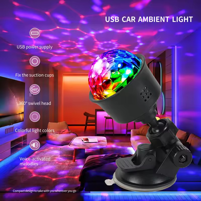 RGB Sound Activated LED Disco  - đánh giá và giá Lighting Effect Home Decor