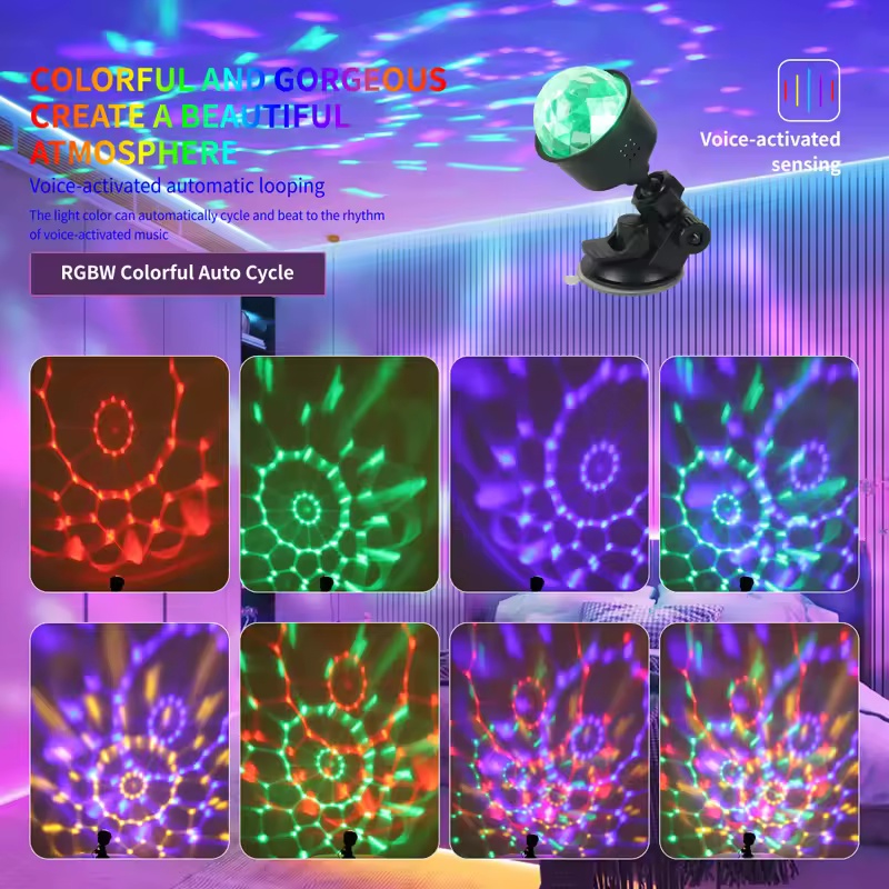 RGB Sound Activated LED Disco  - đánh giá và giá Lighting Effect Home Decor