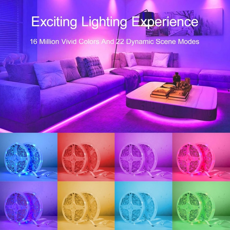 DC 5V USB LED Strip Lights APP - đánh giá và giá Room Decor Lighting Lamp