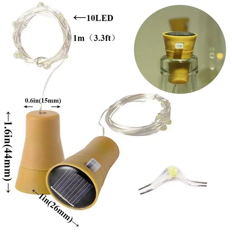 ABHU 20Pcs Solar Wine Bottle S - đánh giá và giá Decor Lighting Cork