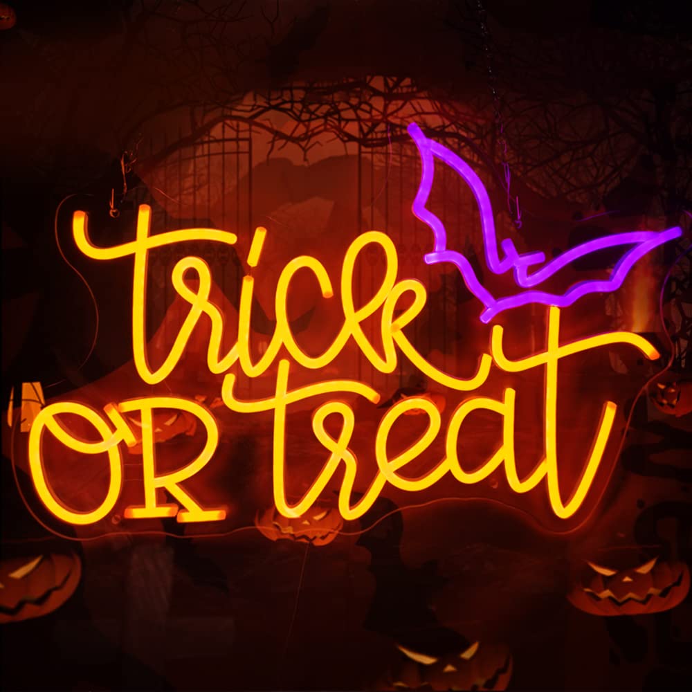 Trick or Treat Neon Sign Light - đánh giá và giá Home Decor Lighting Tricks