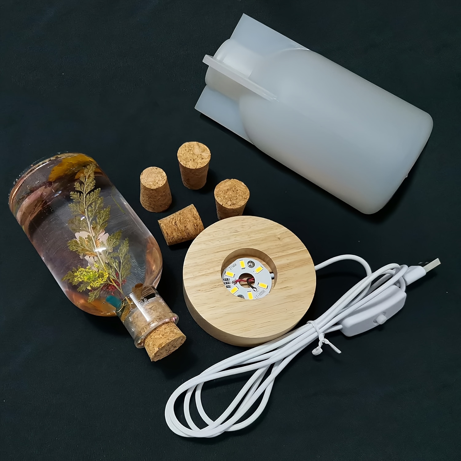 Drift Bottle Light Resin Mold  - đánh giá và giá Decor Lighting Cork