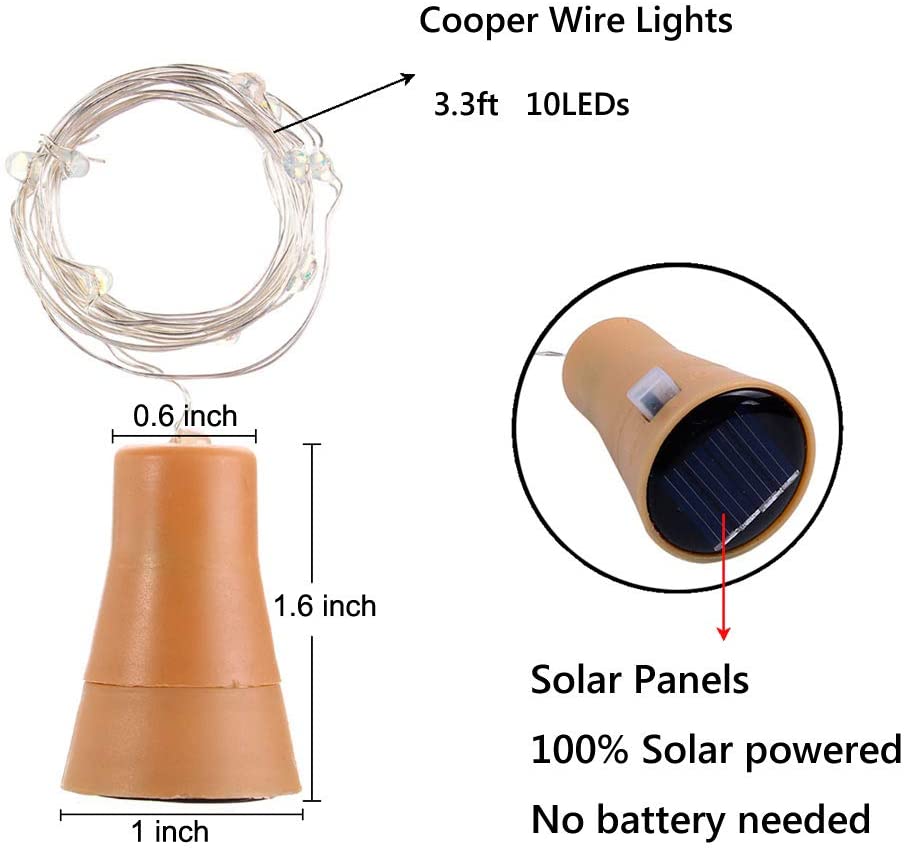Solar Wine Bottle Led String F - đánh giá và giá Decor Lighting Cork