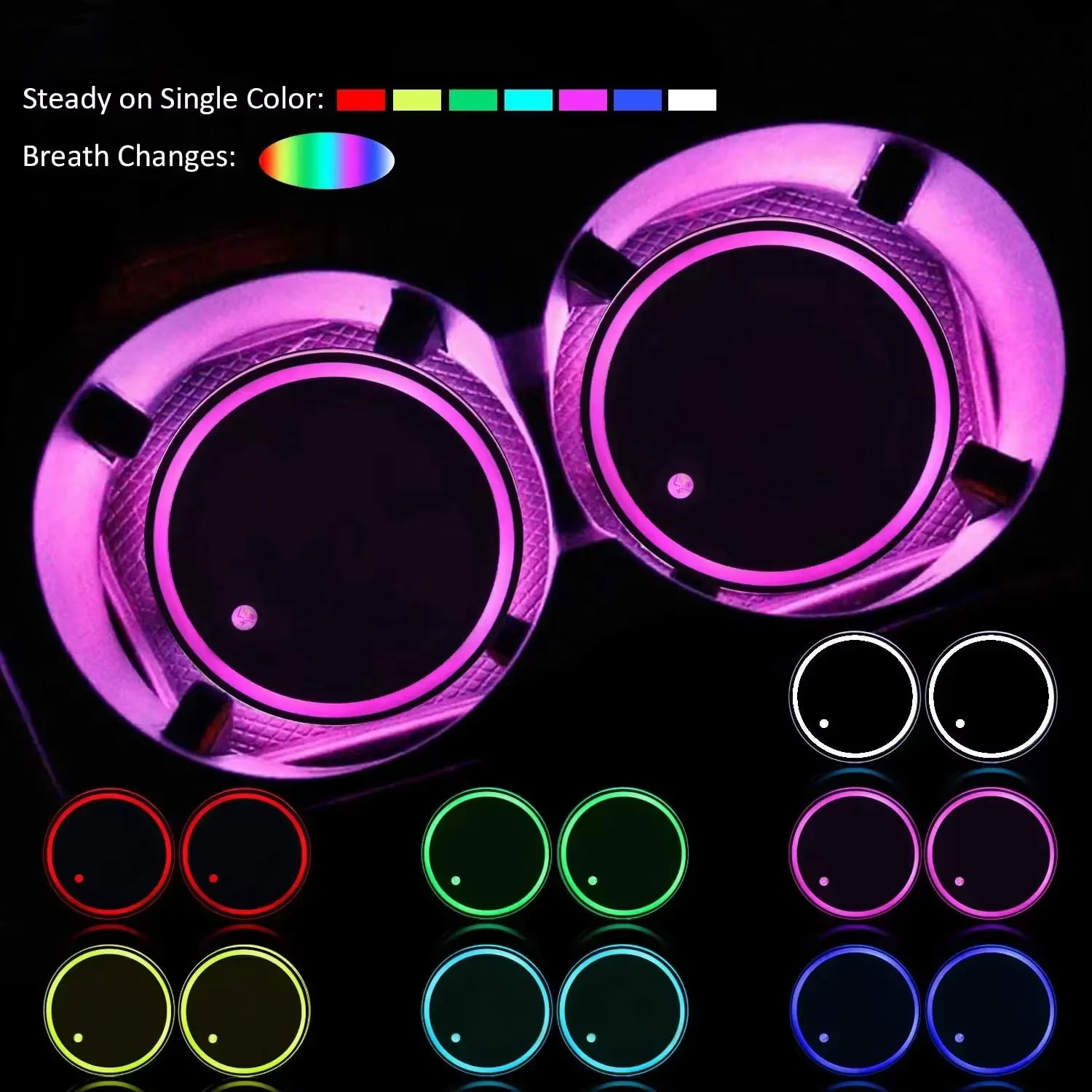 New LED Cup Holder Lights Car  - đánh giá và giá Up Lighting Decor