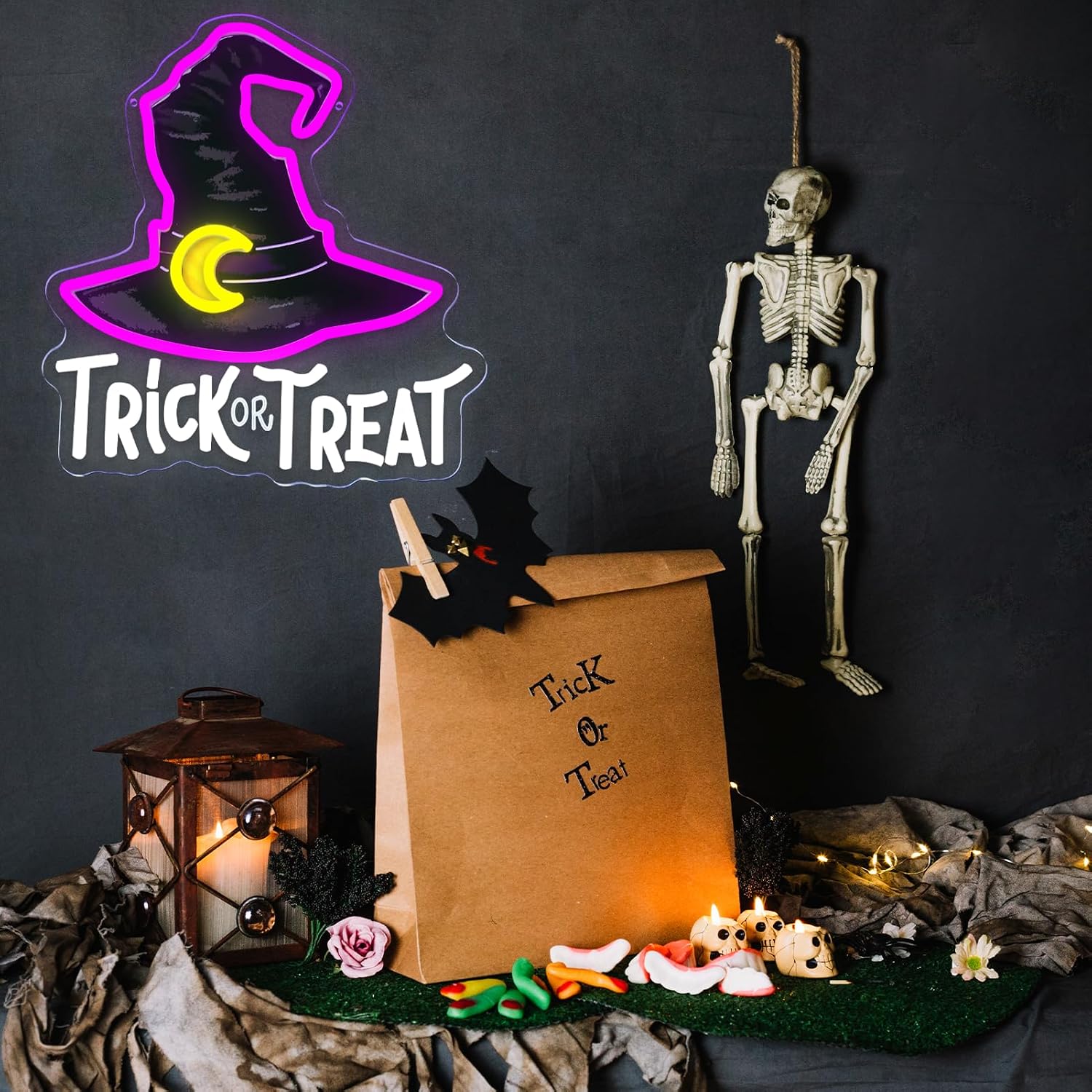 Trick Or Treat Witch Hat Neon  - đánh giá và giá Home Decor Lighting Tricks