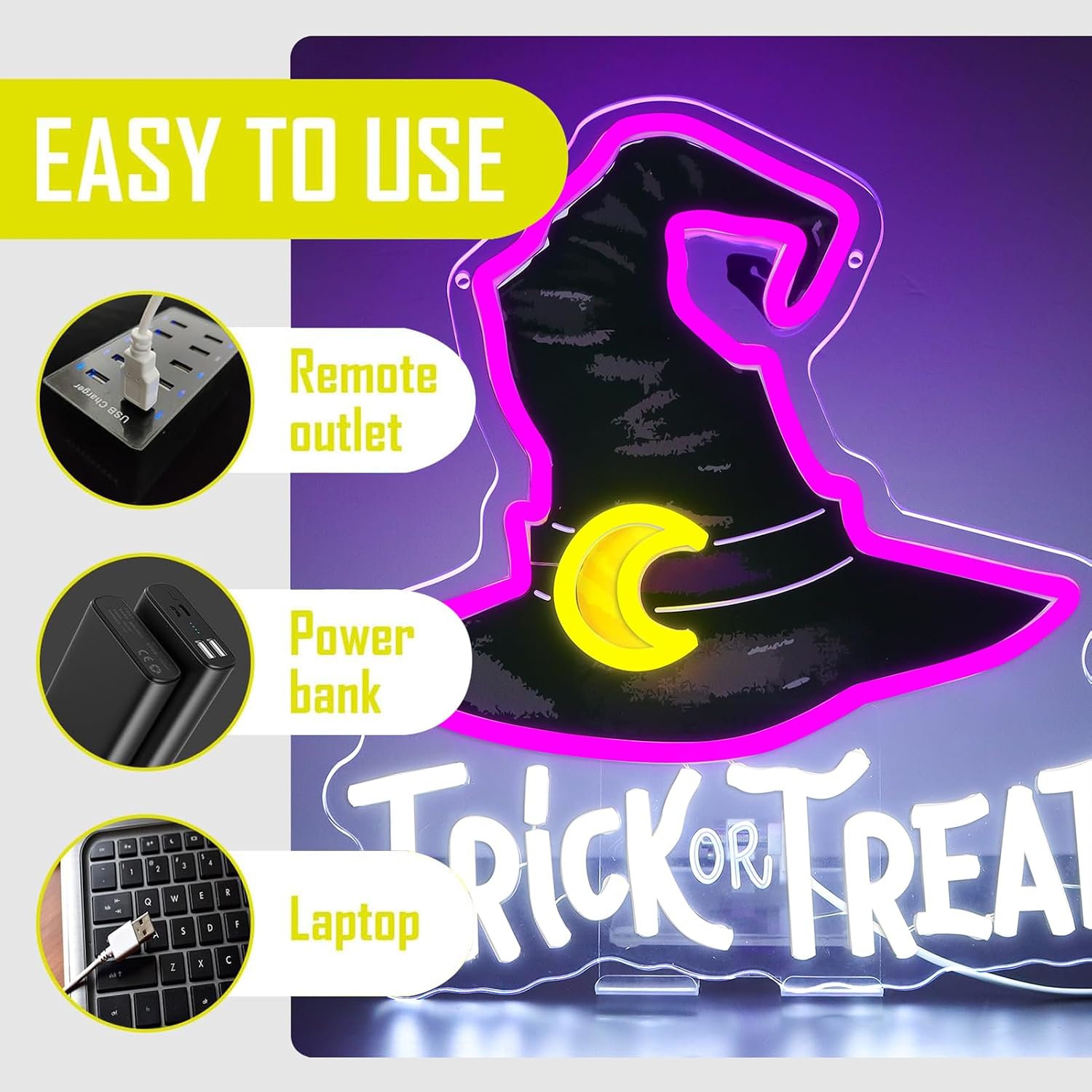 Trick Or Treat Witch Hat Neon  - đánh giá và giá Home Decor Lighting Tricks
