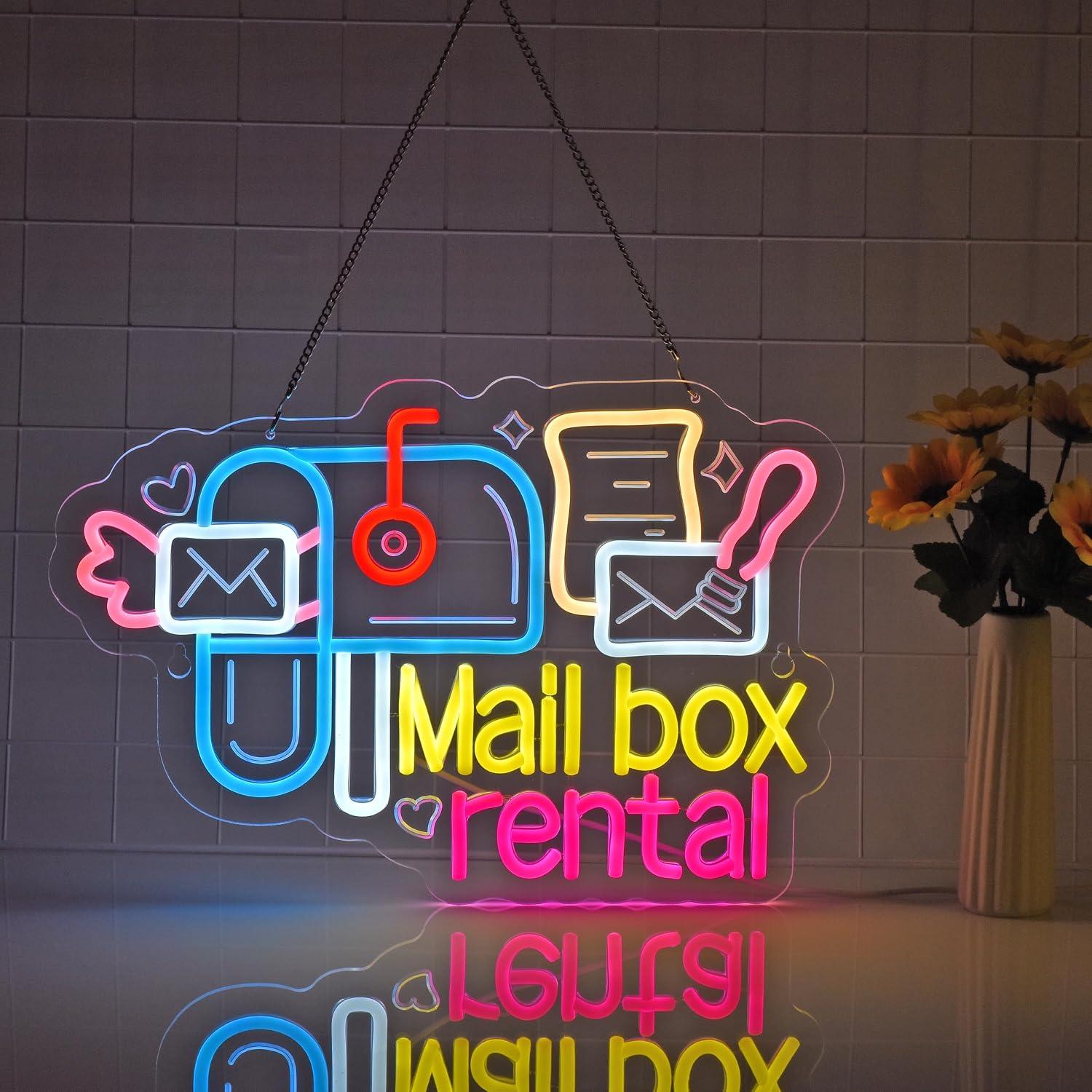 Mail Box Rental Neon Sign USB  - đánh giá và giá Lighting Decor Rentals