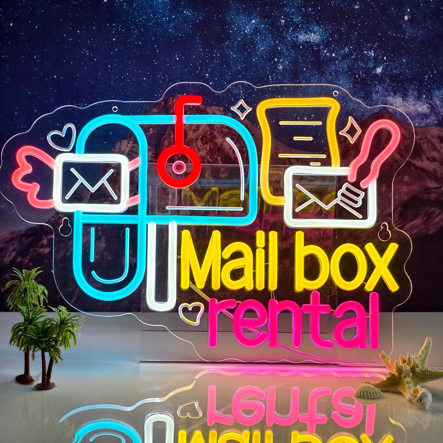 Mail Box Rental Neon Sign USB  - đánh giá và giá Lighting Decor Rentals