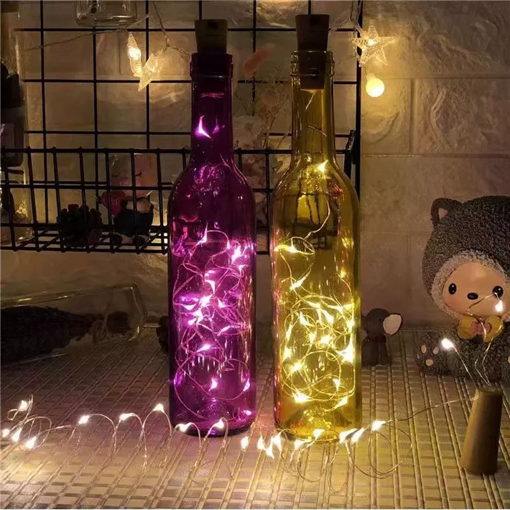 LED Wine Bottle Lights Copper  - đánh giá và giá Decor Lighting Cork