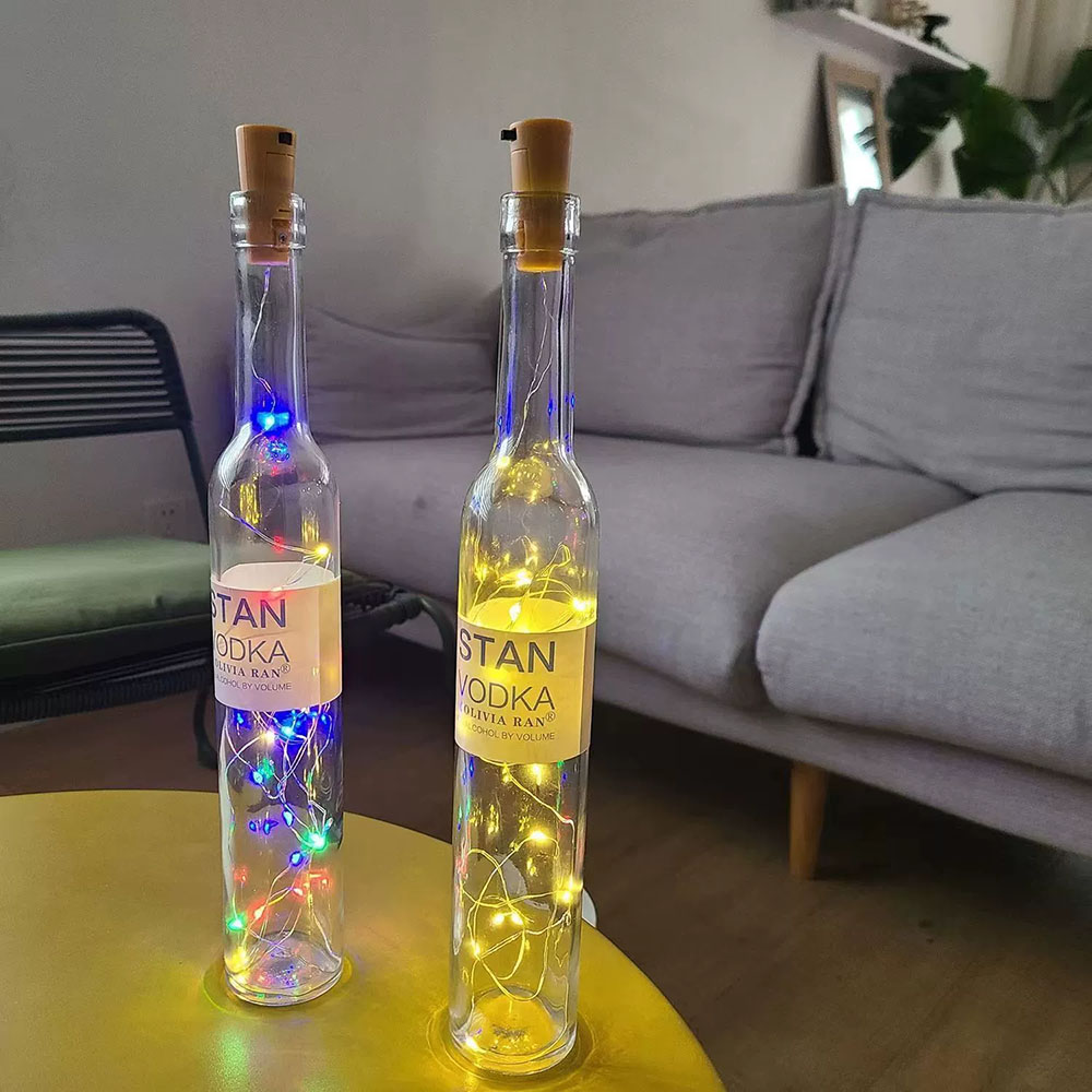 LED Wine Bottle Lights Copper  - đánh giá và giá Decor Lighting Cork