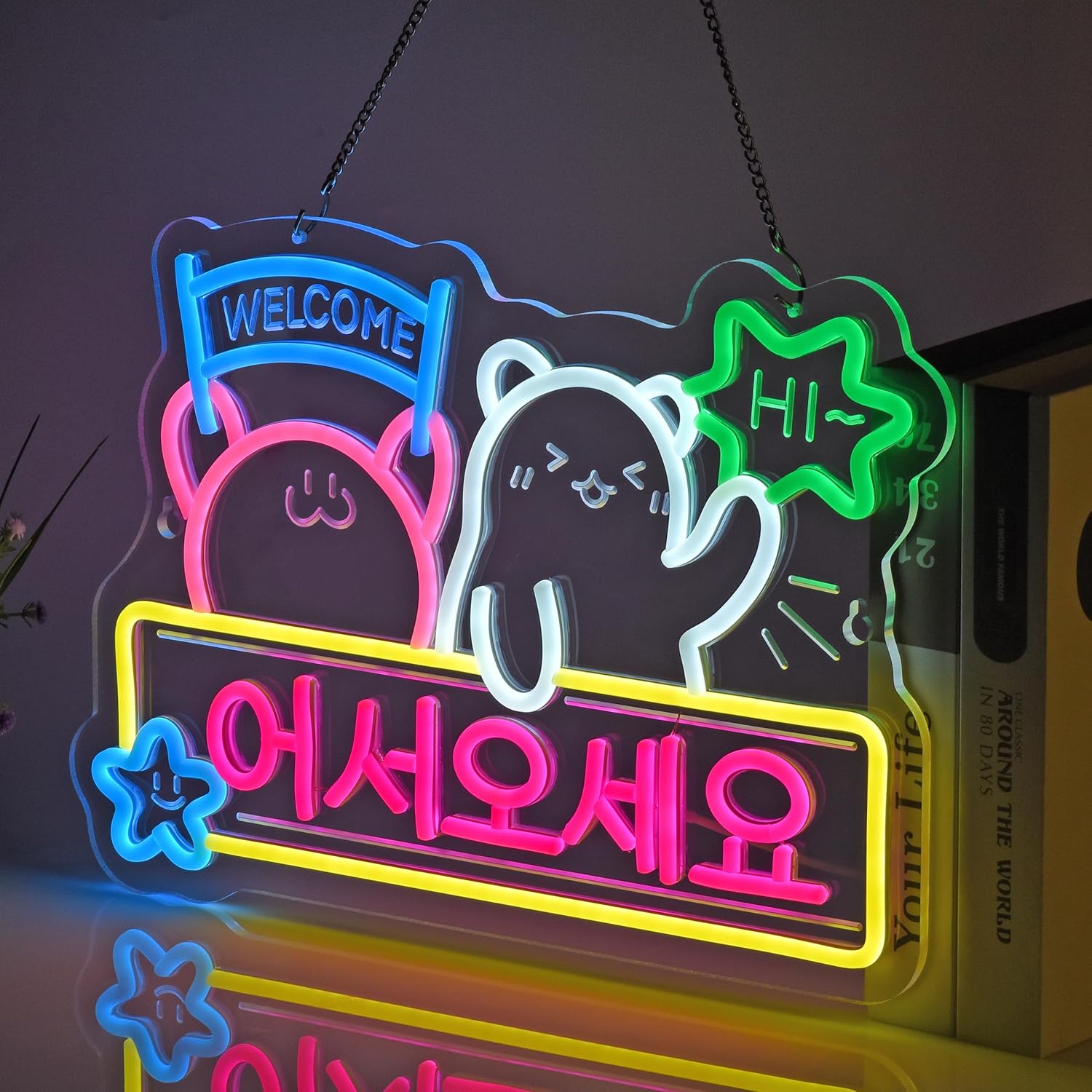 Welcome Neon Sign Korean Store - đánh giá và giá Up Lighting Decor