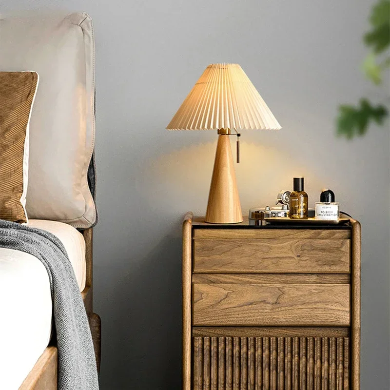 Retro Pleated Table Lamp Nordi - đánh giá và giá Lighting Decor Bedroom