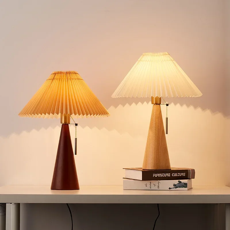 Retro Pleated Table Lamp Nordi - đánh giá và giá Lighting Decor Bedroom