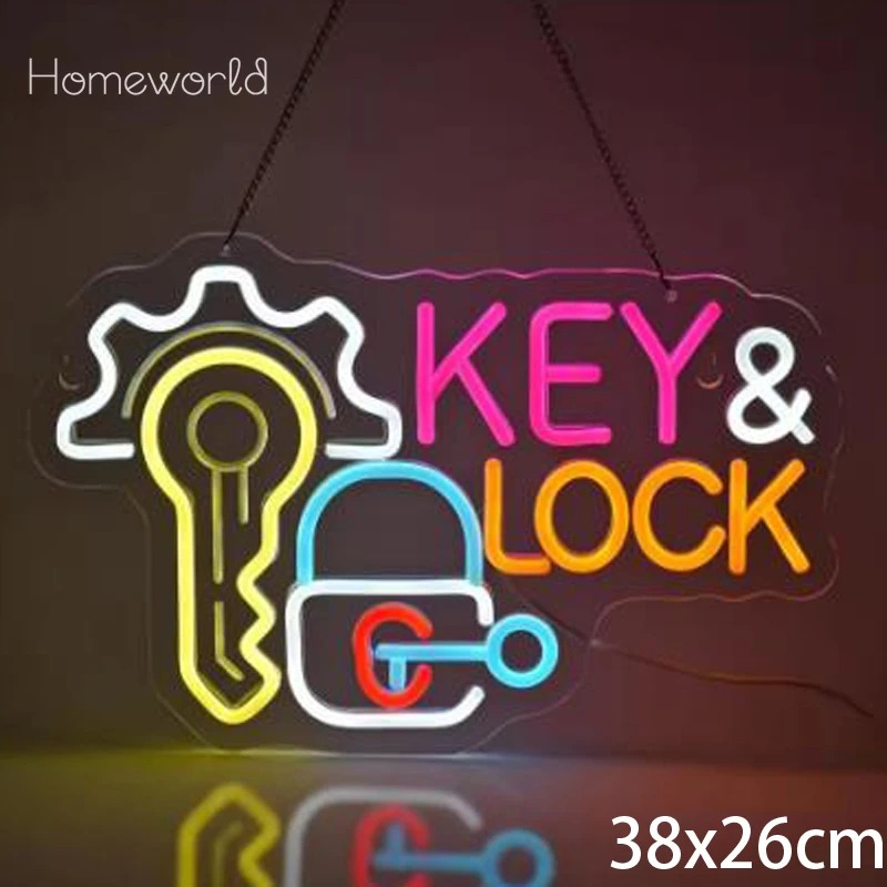 Key Lock Neon Sign Hanging Neo - đánh giá và giá Lighting Decor Rentals